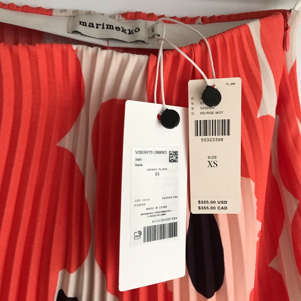 Marimekko Lepatus Pleated Unikko Print Tunic & Skirt Two-Piece Set Size XS - Picture 5 of 15